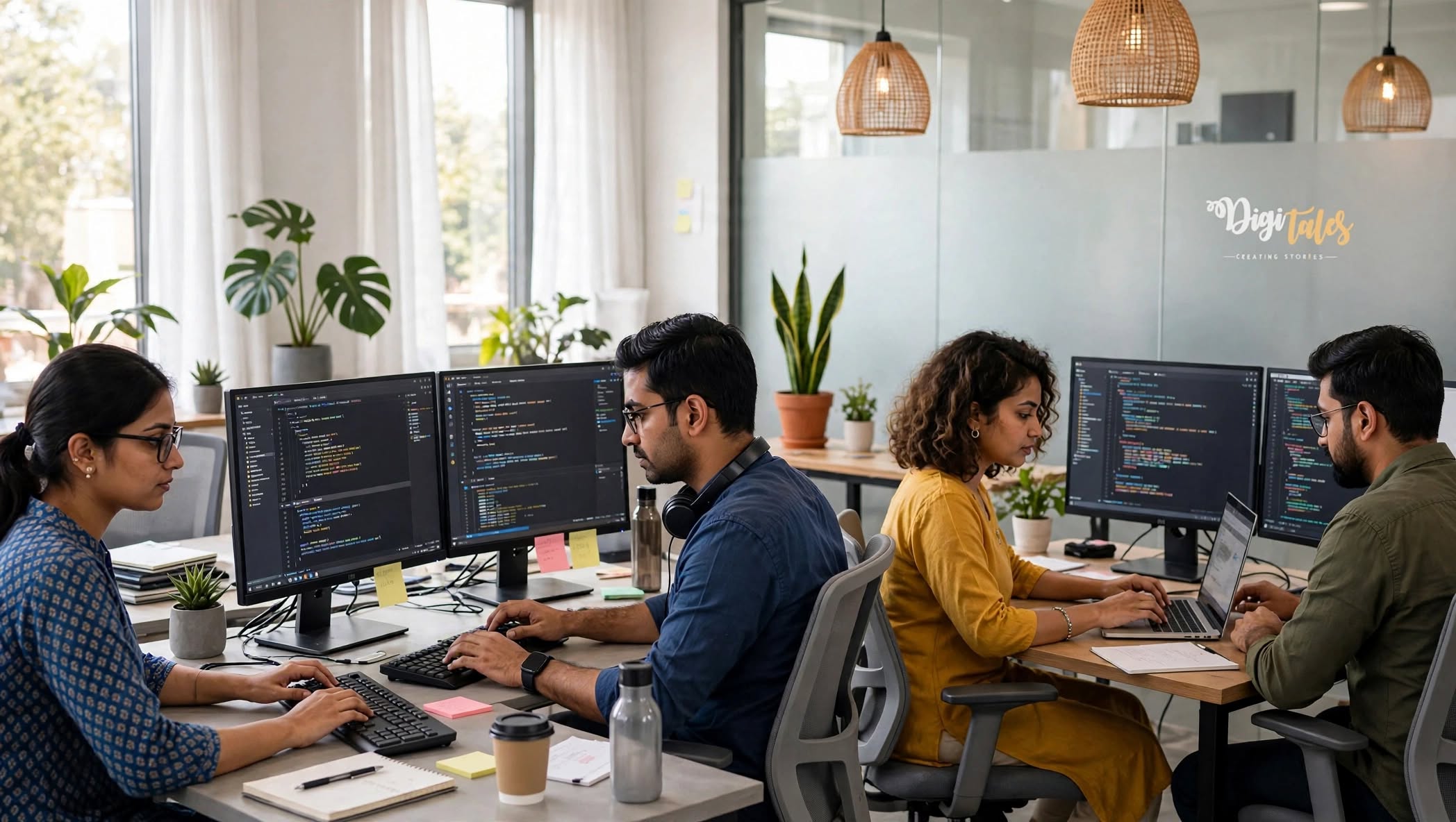 Abstract network of connected nodes representing cloud infrastructure