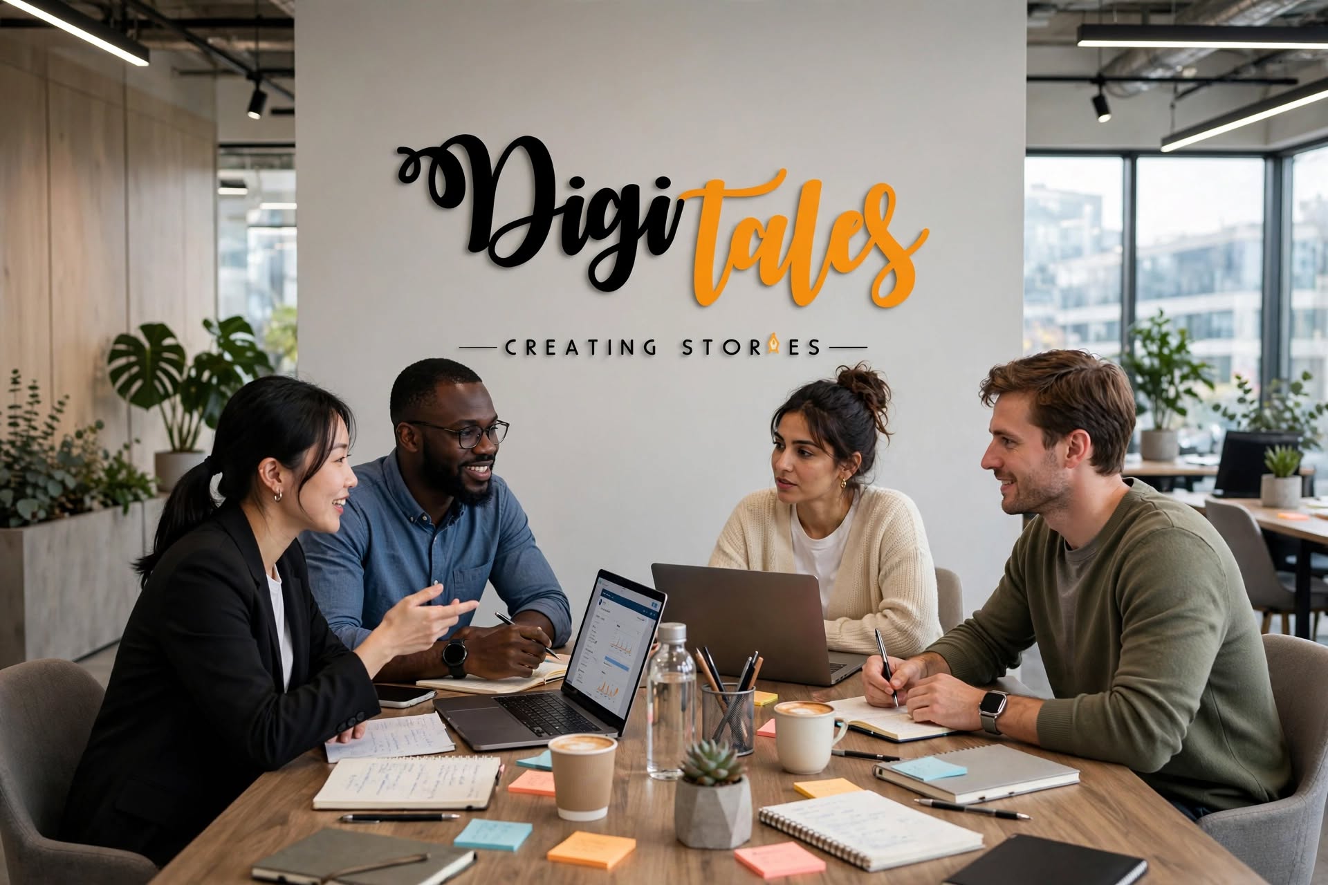 Digitales team collaborating around a meeting table