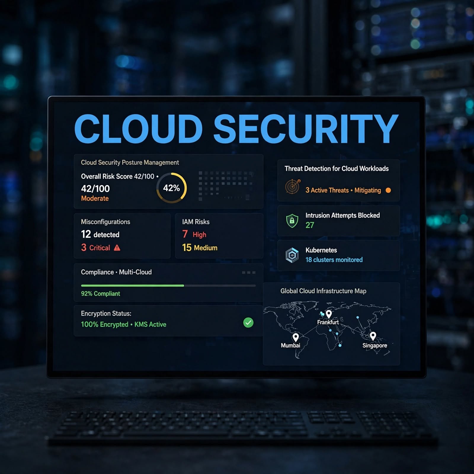 cloud security on monitor